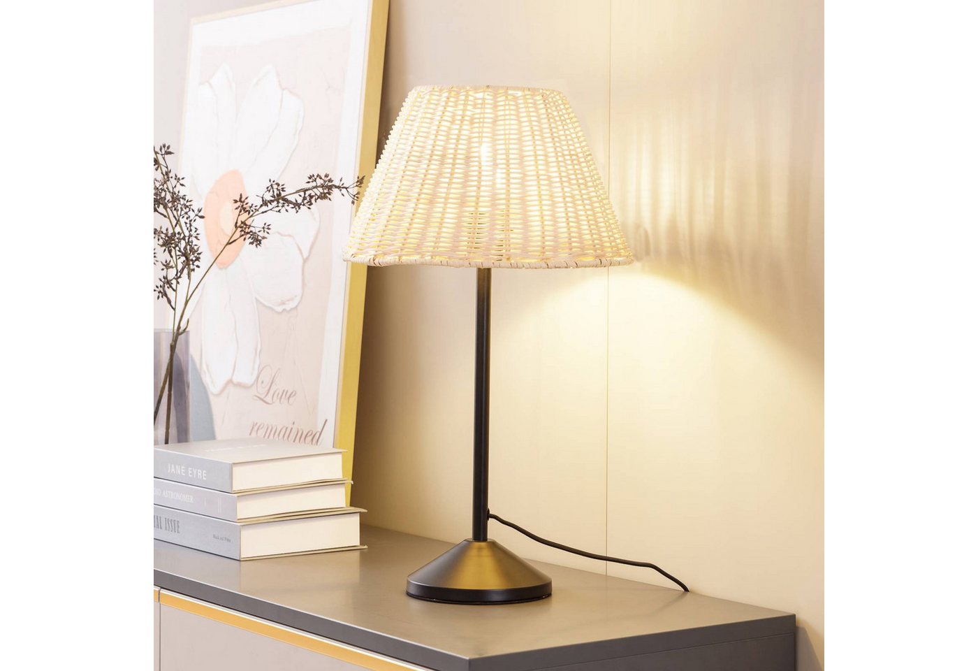 Lindby Tischleuchte Zyralia, Holz Schwarz IP20, 1 x 15 W LED – Bild 2 von 5