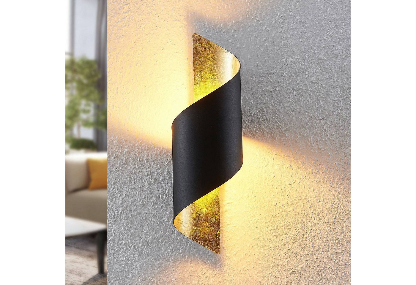 Lindby Wandleuchte Desirio, Metall, Schwarz IP20, 1 x 40 W – Bild 2 von 5
