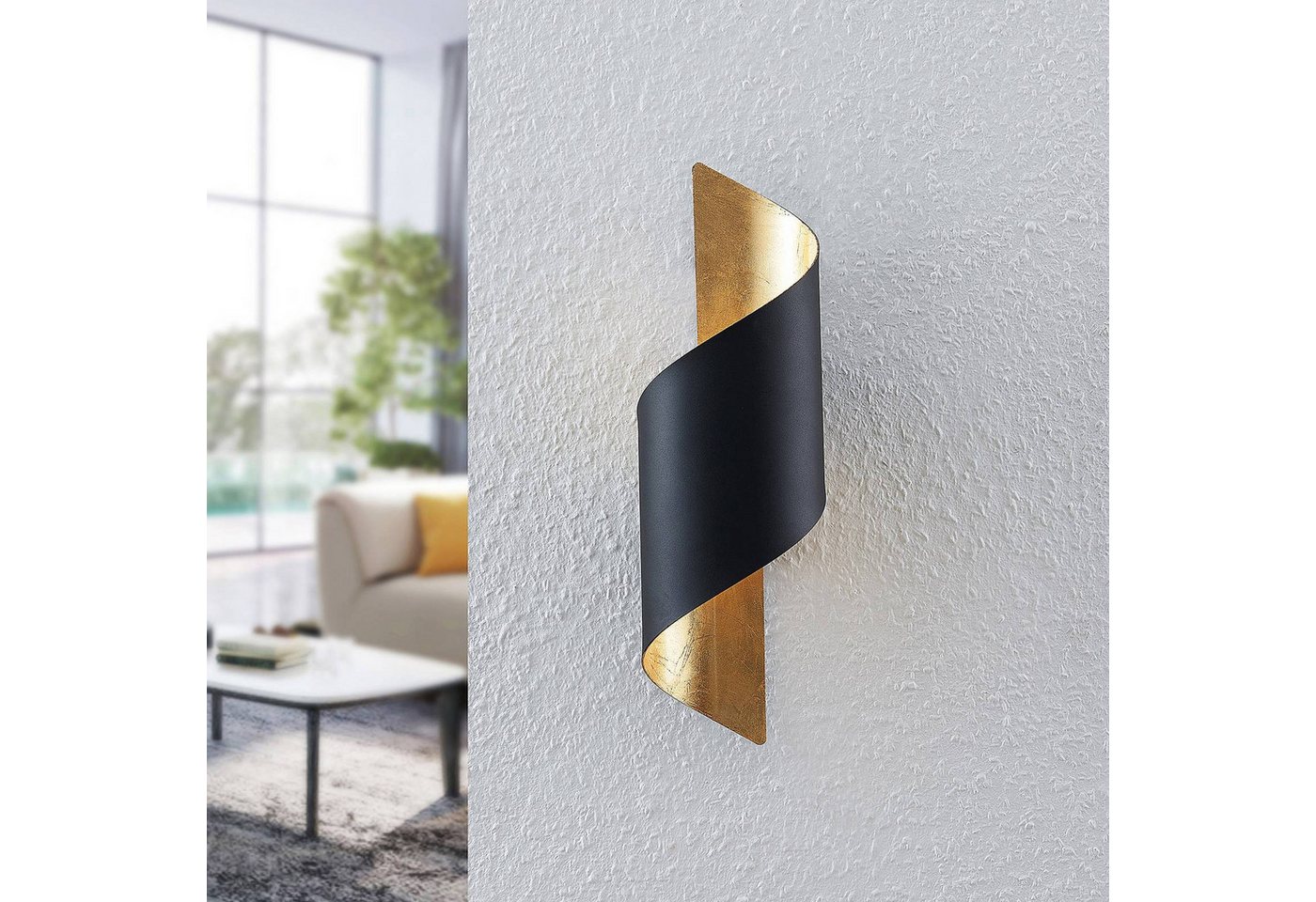 Lindby Wandleuchte Desirio, Metall, Schwarz IP20, 1 x 40 W – Bild 3 von 5