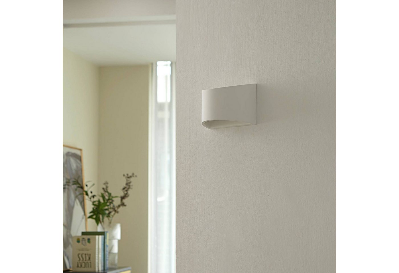 Lindby Wandleuchte Heiko, Gips Weiß IP20, 1 x 5 W LED – Bild 3 von 5