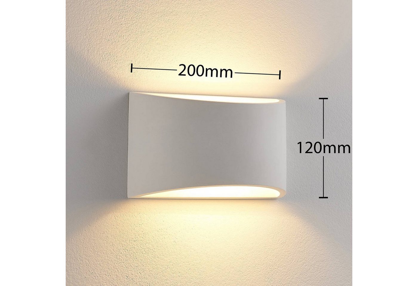 Lindby Wandleuchte Heiko, Gips Weiß IP20, 1 x 5 W LED – Bild 5 von 5