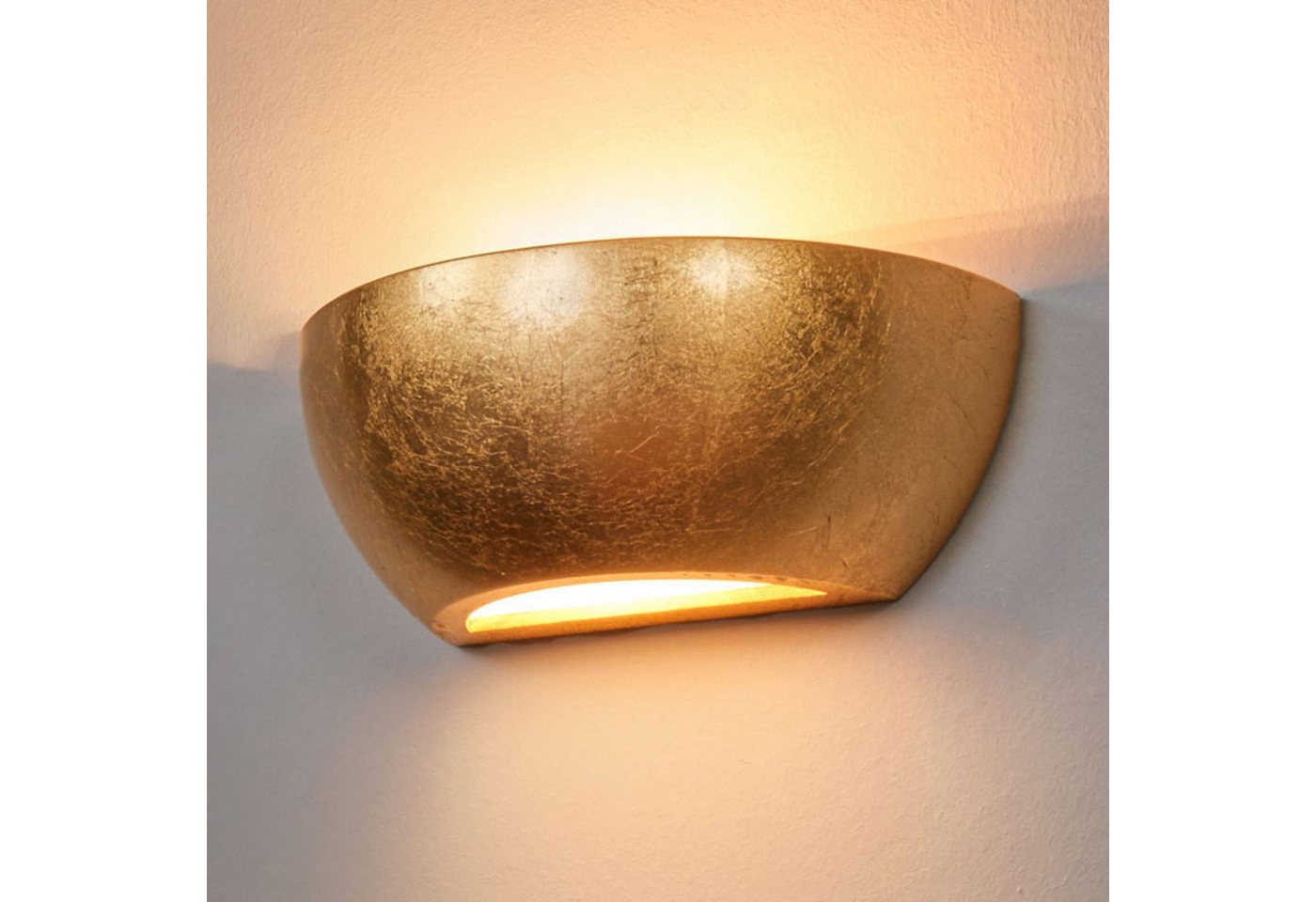 Lindby Wandleuchte Kolja, Gips Gold / Messing IP20, 1 x 10 W LED – Bild 2 von 5