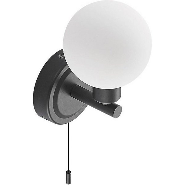 Lindby Wandleuchte Zaniba, Metall, Schwarz IP44, 1 x 8 W LED