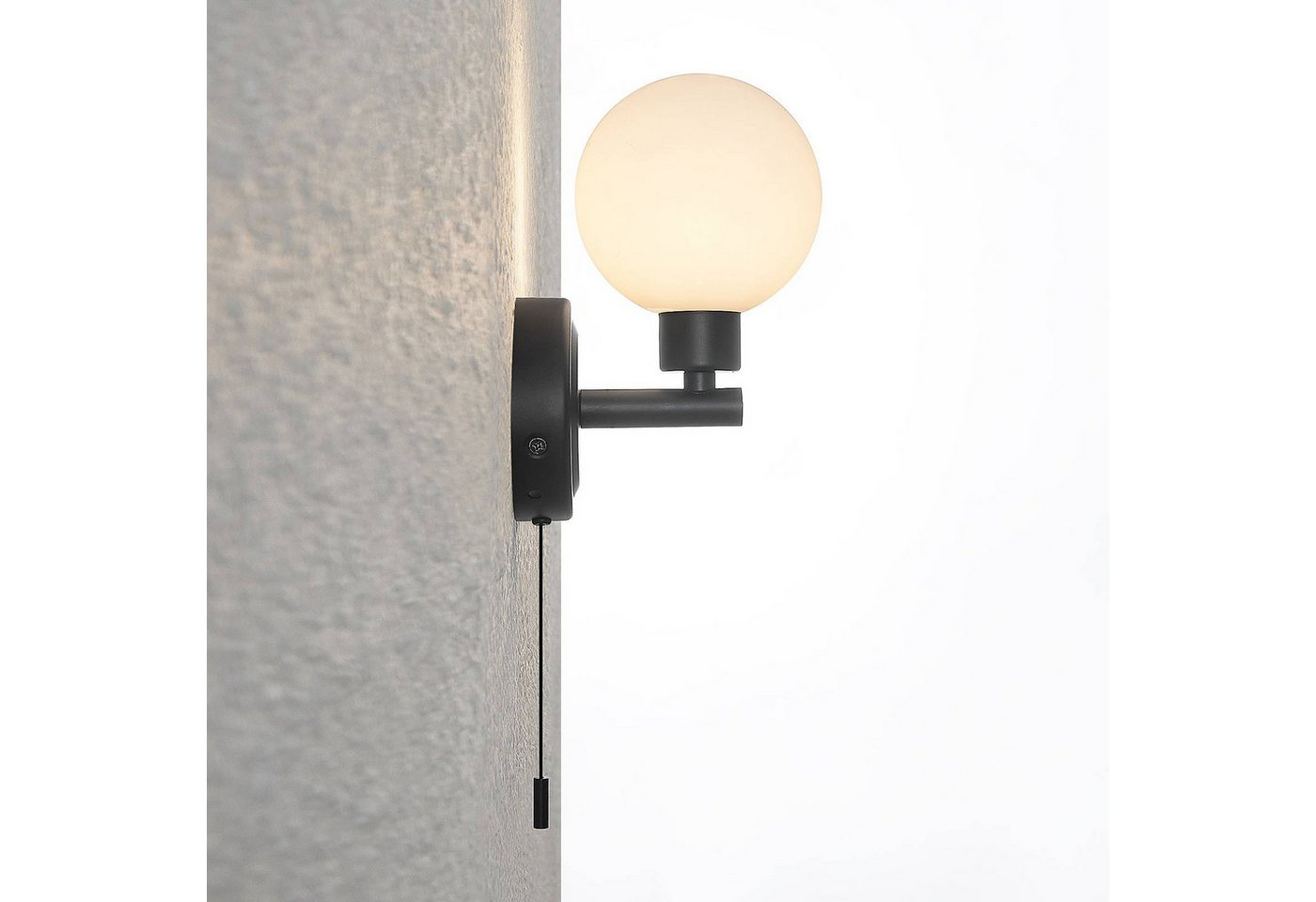 Lindby Wandleuchte Zaniba, Metall, Schwarz IP44, 1 x 8 W LED – Bild 4 von 5