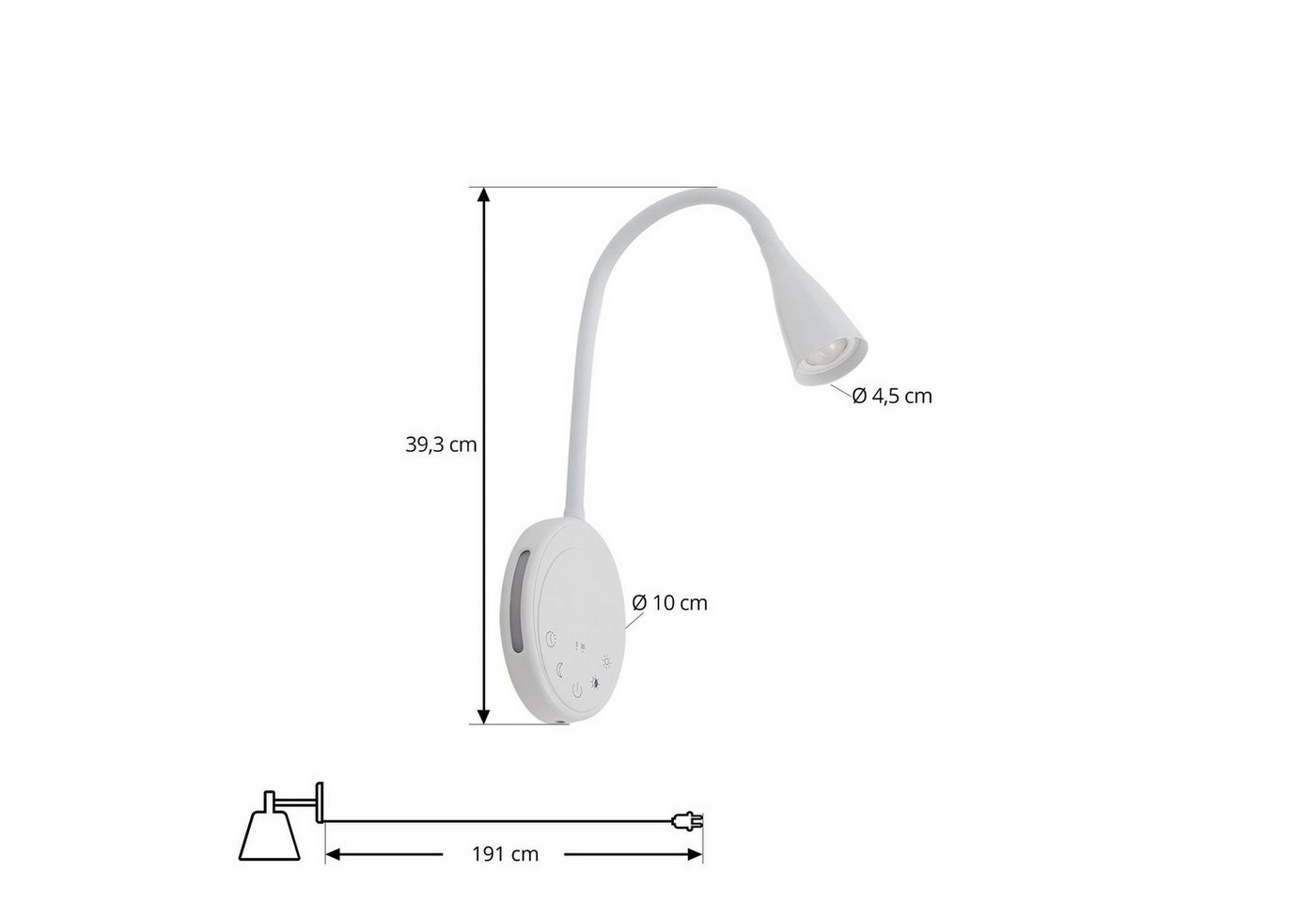 Lindby Wandleuchte Zayna, Enthalten, 1 x 5,2 W LED, Farbwechsel warmweiß / tageslicht – Bild 5 von 5