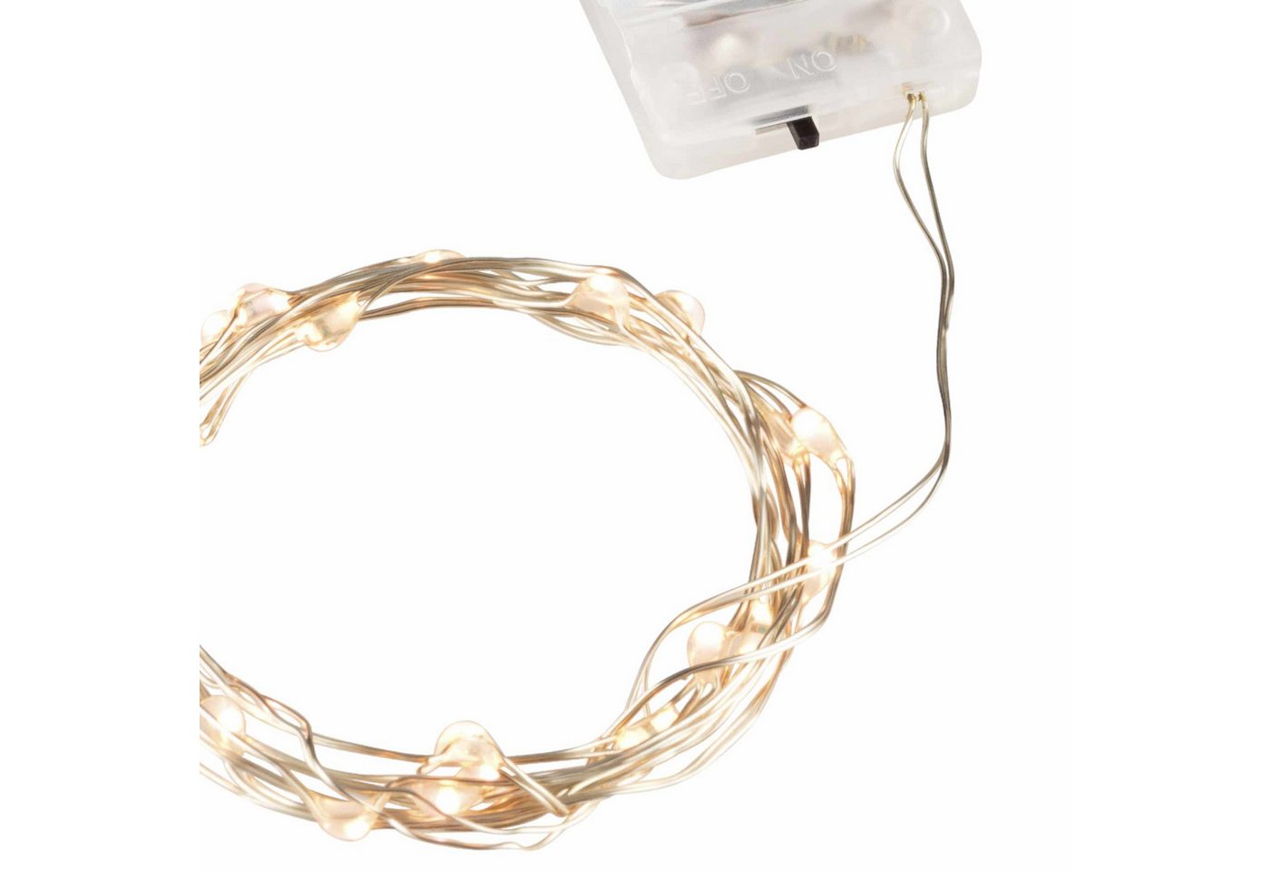 Linder Exclusiv GmbH LED-Lichterkette, Draht silber Batterie 0,95m 20 LEDs warmweiß – Bild 2 von 2