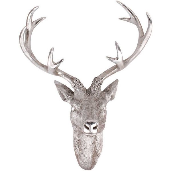 Linder Wanddekoobjekt Hirschgeweih - Wanddeko - Hirsch aus Polyresin-Kunststein