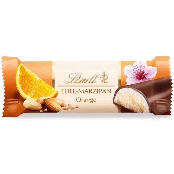 LINDT Schokolade, Lindt Orangen Marzipan Riegel mit einer spritzigen Apfelsinennote 50g