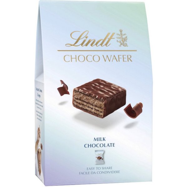 LINDT Schokolade, Lindt Choco Wafer Milch knusprige Waffel mit Milchschokolade 130g