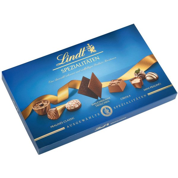 LINDT Schokolade, Lindt Hauchdünne Täfelchen köstliche Vollmilchschokolade Vielfalt 125g