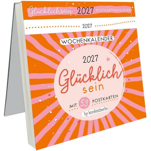 Lingen Tischkalender Postkartenkalender Glücklichsein 2027 by konfettiberlin