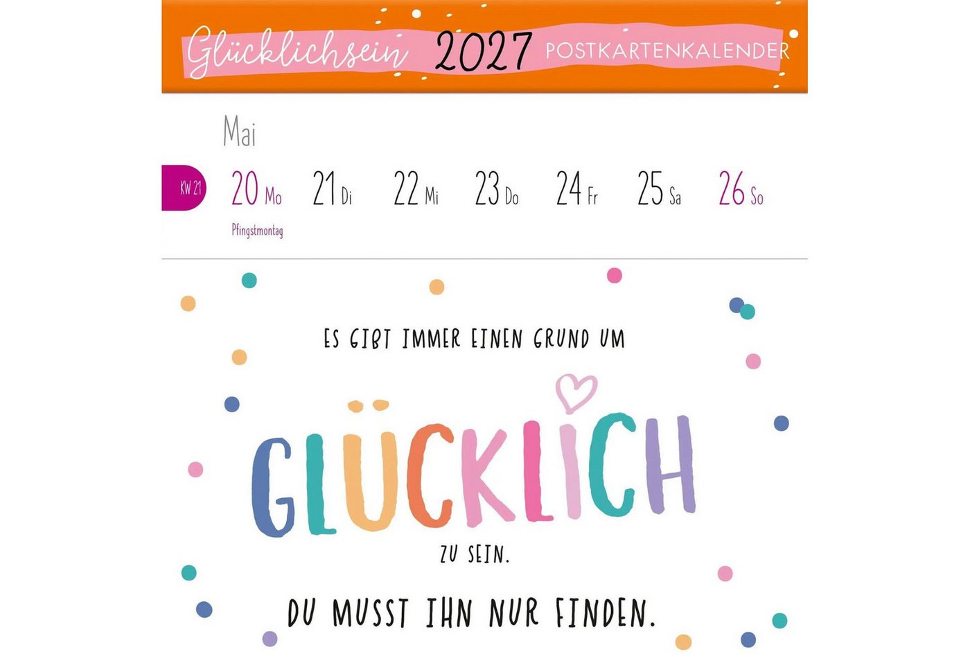 Lingen Tischkalender Postkartenkalender Glücklichsein 2027 by konfettiberlin – Bild 5 von 5