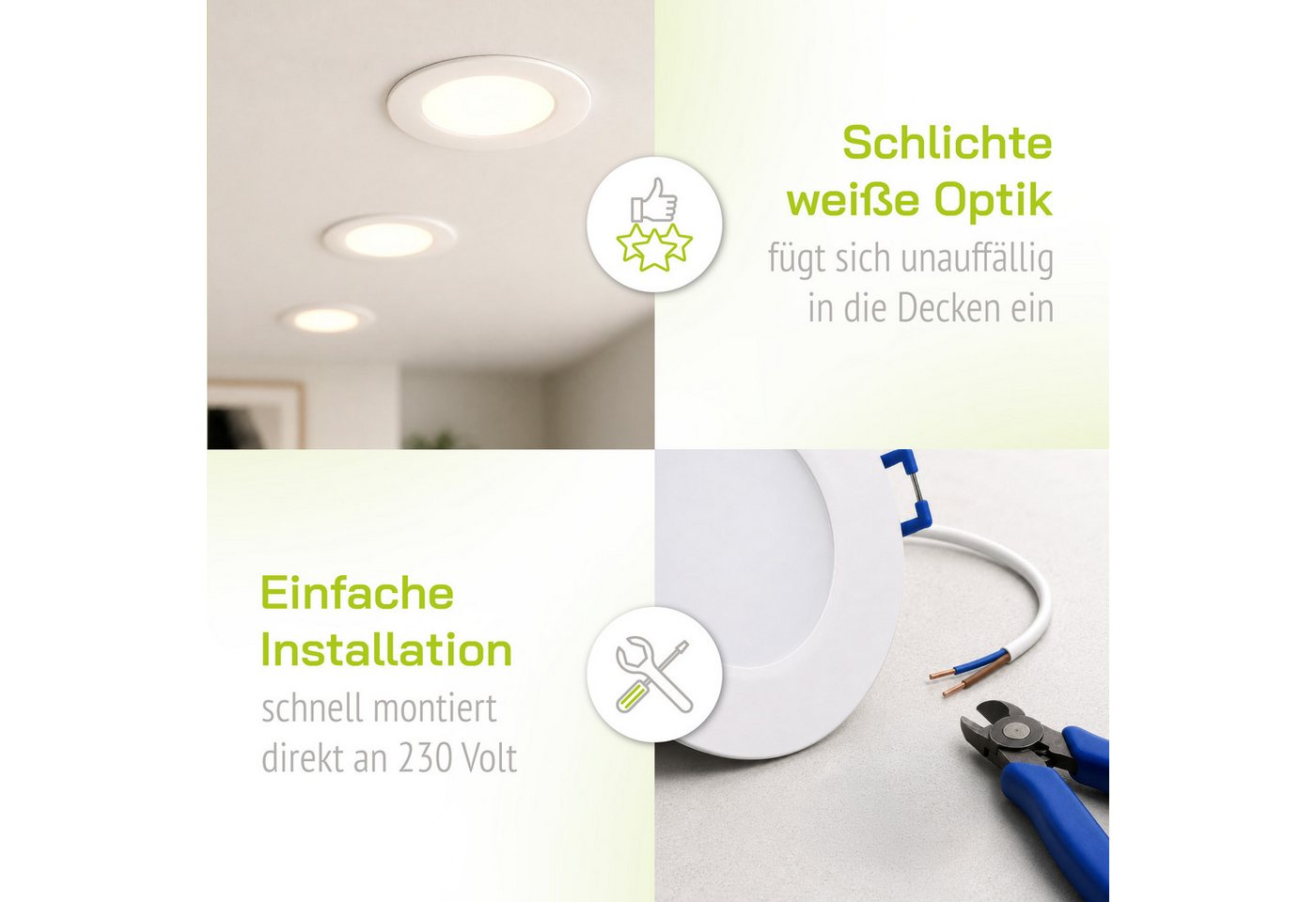 linovum LED Einbaustrahler 6x WEEVO LED Einbauleuchten Downlights warmweiß 3,5W Deckenlampe Spot, Warmweiß – Bild 4 von 5