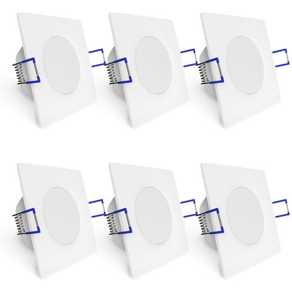 linovum LED Einbaustrahler 6x WEEVO LED Einbauspots weiß warmweiß 3,5W IP44 Badlampe Deckenlampe, Warmweiß