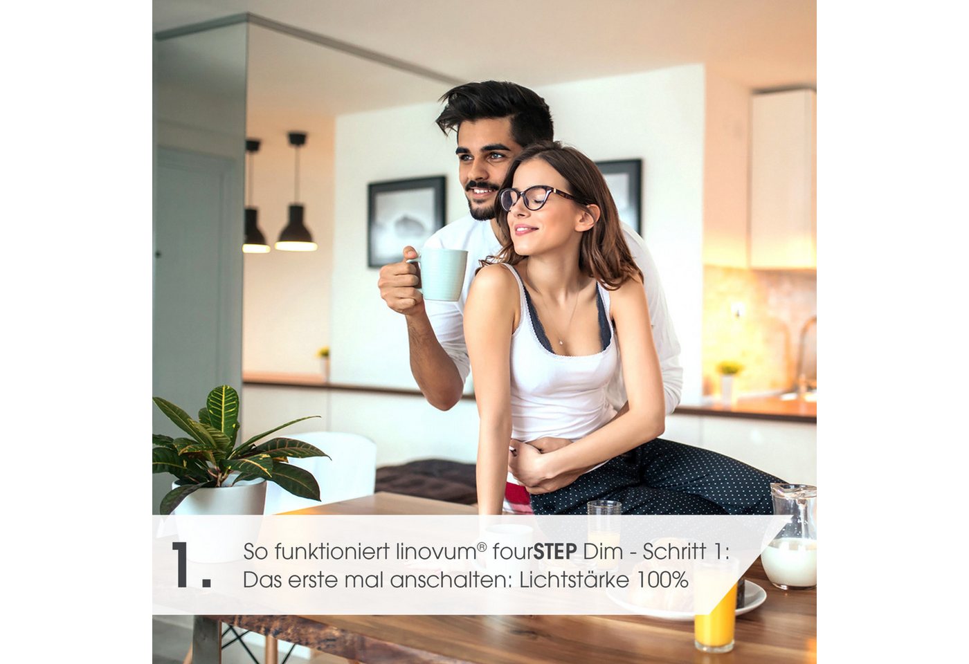 linovum LED Einbaustrahler fourSTEP LED Einbauspot "Dimmen ohne Dimmer" GU10 5W neutralweiss, Neutralweiß – Bild 3 von 5