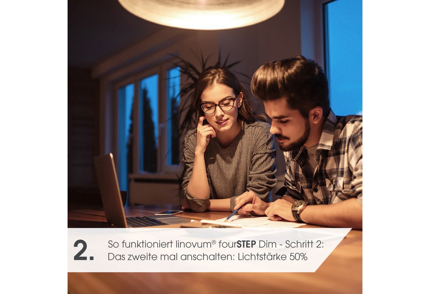 linovum LED Einbaustrahler fourSTEP LED Einbauspot "Dimmen ohne Dimmer" GU10 5W neutralweiss, Neutralweiß – Bild 4 von 5