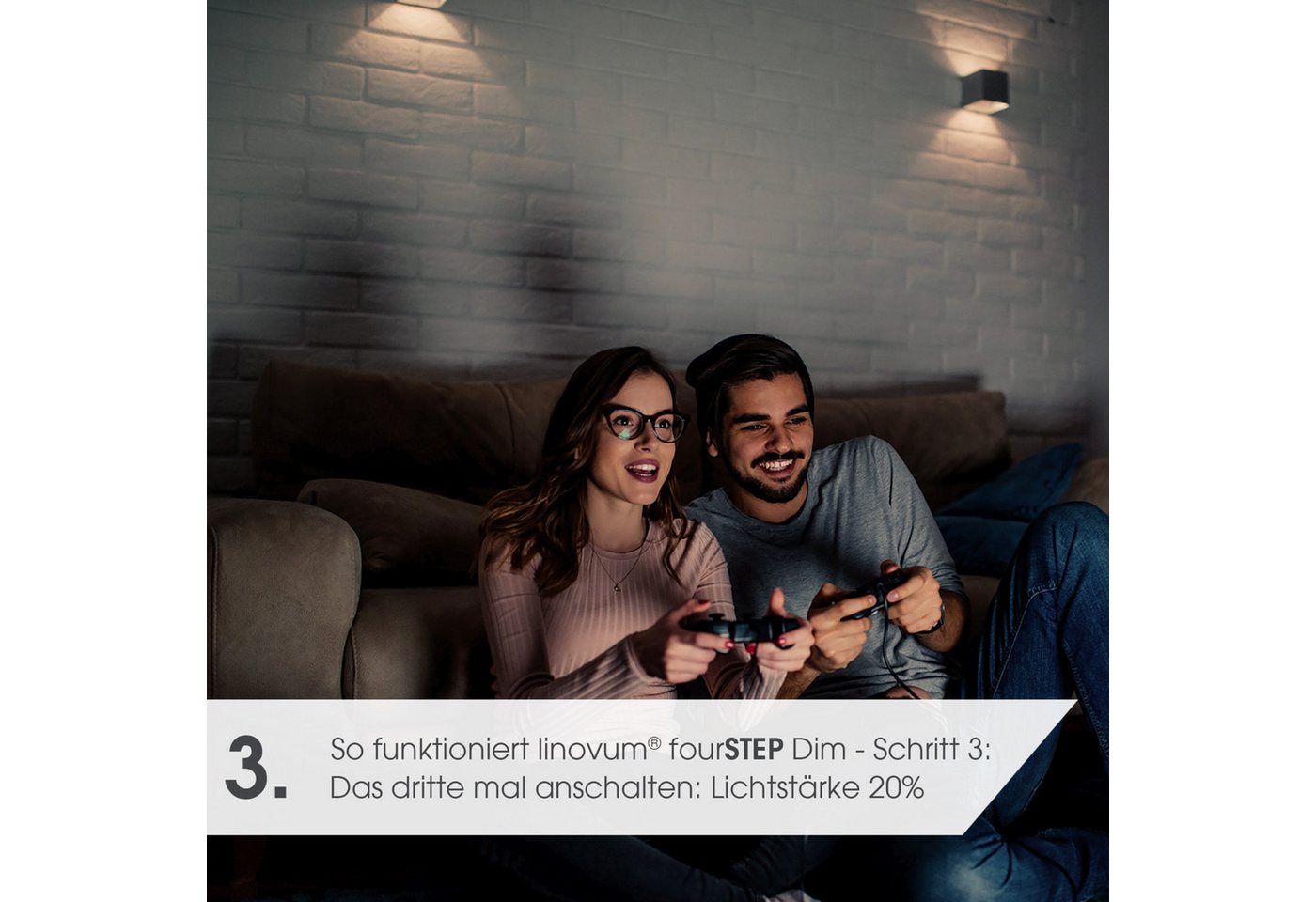 linovum LED Einbaustrahler fourSTEP LED Einbauspot "Dimmen ohne Dimmer" GU10 5W neutralweiss, Neutralweiß – Bild 5 von 5