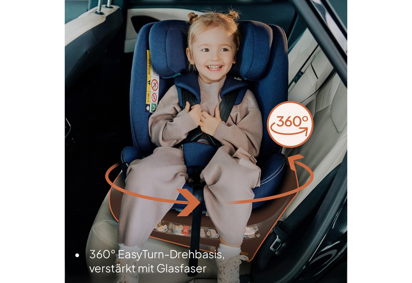 lionelo Autokindersitz BASTIAAN ONE i-SIZE, ab: ab Geburt, bis: 12 Jahren, ab: 40,00 cm, bis: 150,00 cm, (Set), 4 in 1/i-Size/Dri-Seat/360 Grad/0-36kg – Bild 3 von 5