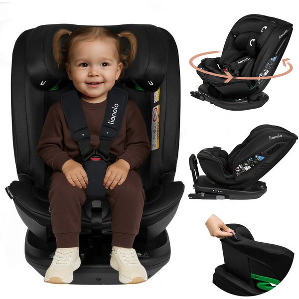 lionelo Autokindersitz Bastiaan RWF i-Size, ab: ab 0, bis: bis 150 cm (36kg), ab: 40,00 cm, bis: 150,00 cm, (Set), 4 Sitze in 1/360' drehbare Basis / ISOFIX / T