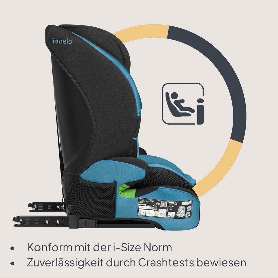 lionelo Autokindersitz LEVI FIX I-SIZE, ab: ab 15 Montaen, bis: Bis ca. 12 Jahre (150 cm), ab: 76 cm, bis: 150 cm, (Set), Dri-Seat/ISOFIX/TopTether/Reduziereins – Bild 4 von 5
