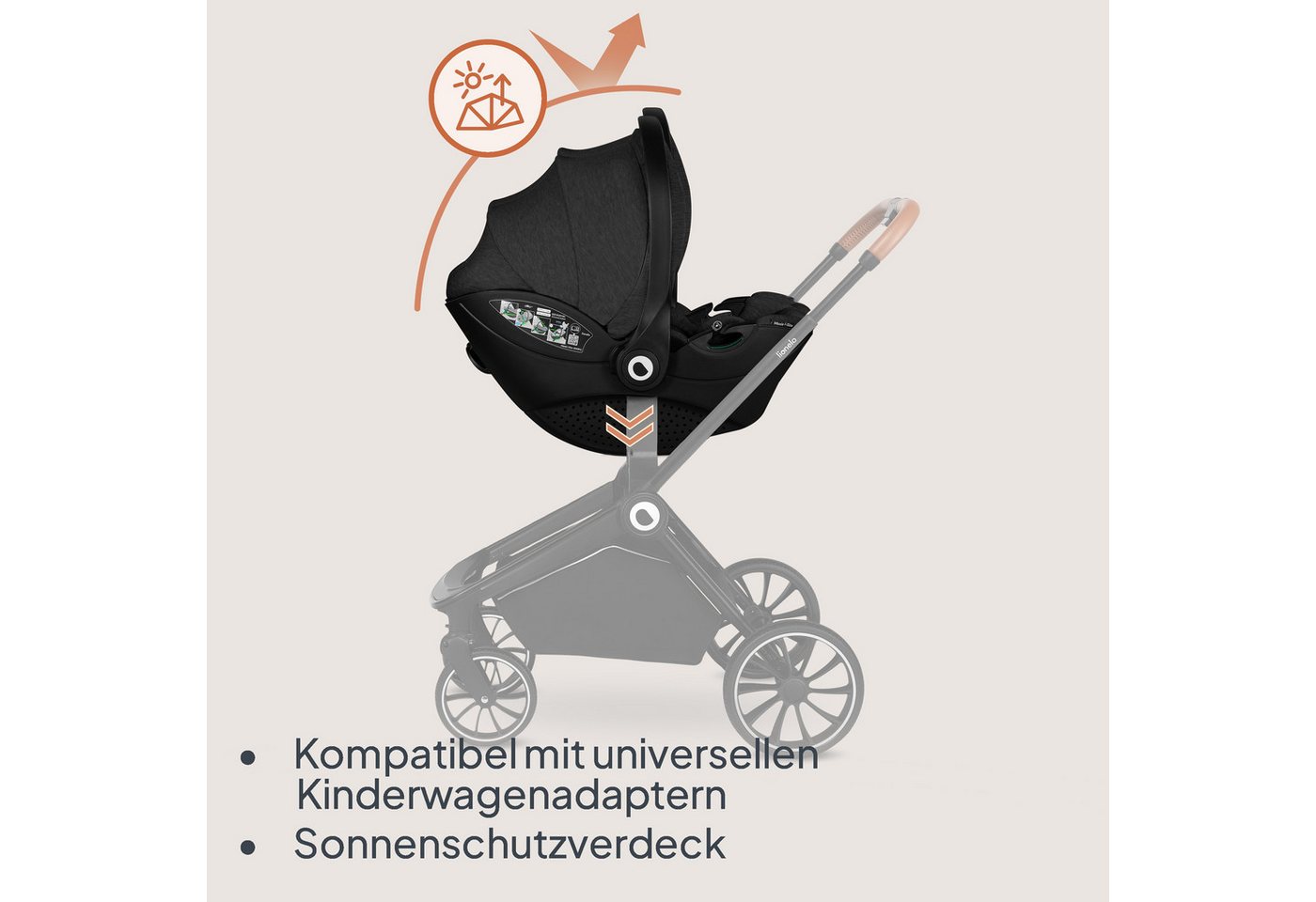 lionelo Autokindersitz MOXIE I-SIZE, ab: ab Geburt, bis: bis 18 Monaten, ab: 40 cm, bis: 87 cm, (Set ohne Basis), Memory Foam/Bambus/Dri-Seat/Magnetgurte/Lüftun – Bild 5 von 5