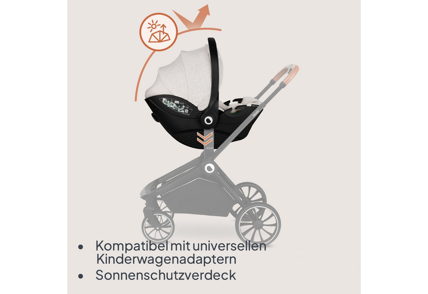 lionelo Autokindersitz MOXIE I-SIZE, ab: ab Geburt, bis: bis 18 Monaten, ab: 40 cm, bis: 87 cm, (Set ohne Basis), Memory Foam/Bambus/Dri-Seat/Magnetgurte/Lüftun – Bild 5 von 5