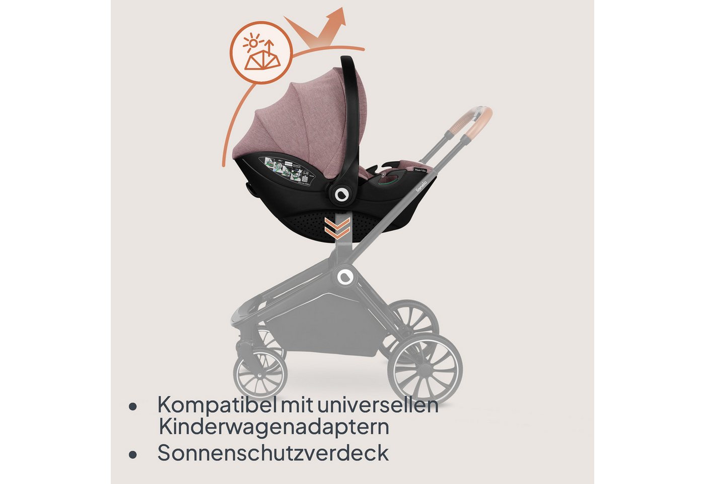 lionelo Autokindersitz MOXIE I-SIZE, ab: ab Geburt, bis: bis 18 Monaten, ab: 40 cm, bis: 87 cm, (Set ohne Basis), Memory Foam/Bambus/Dri-Seat/Magnetgurte/Lüftun – Bild 5 von 5