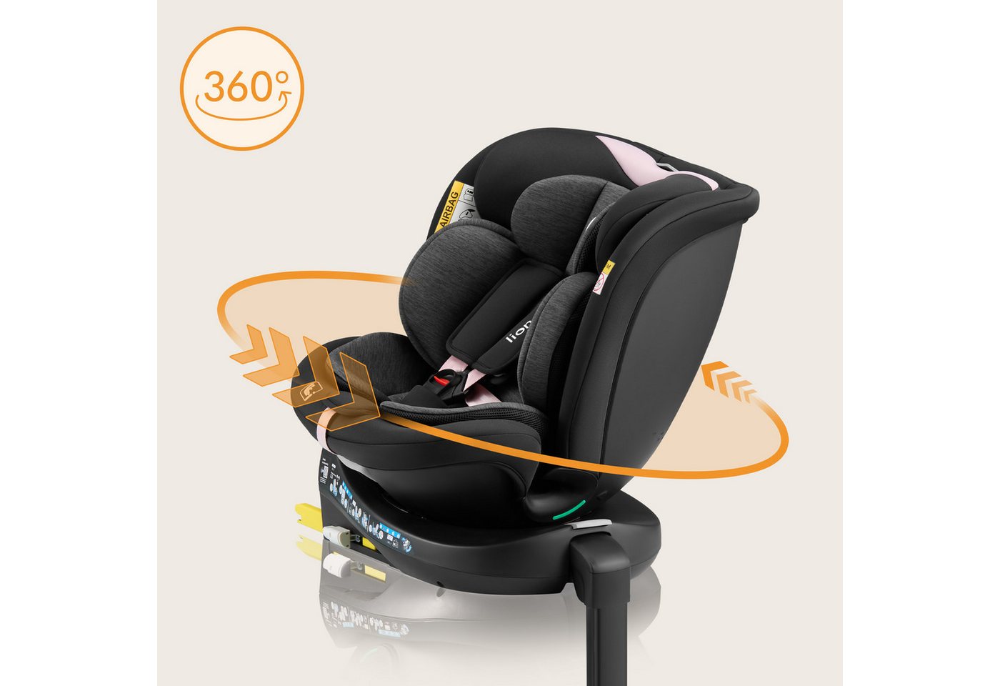 lionelo Autokindersitz NAVY I-SIZE, ab: ab Geburt, bis: 12 Jahren, ab: 40,00 cm, bis: 150,00 cm, (Set), 40-150cm/Ein Kindersitz für den gesamten Zeitraum/i-Size – Bild 4 von 5