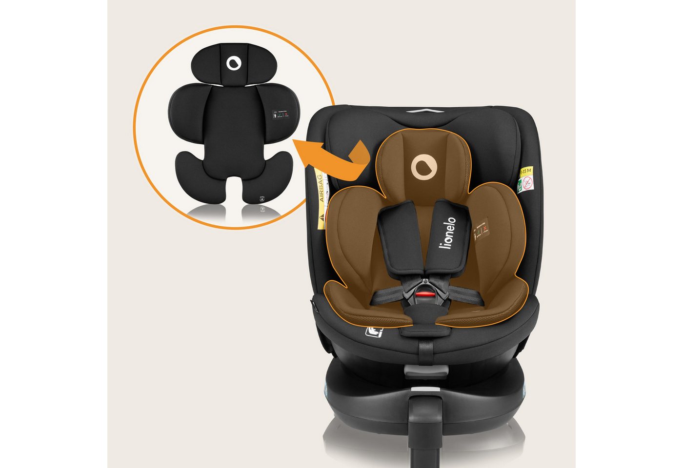 lionelo Autokindersitz NAVY I-SIZE, ab: ab Geburt, bis: 12 Jahren, ab: 40,00 cm, bis: 150,00 cm, (Set), 40-150cm/Ein Kindersitz für den gesamten Zeitraum/i-Size – Bild 3 von 5