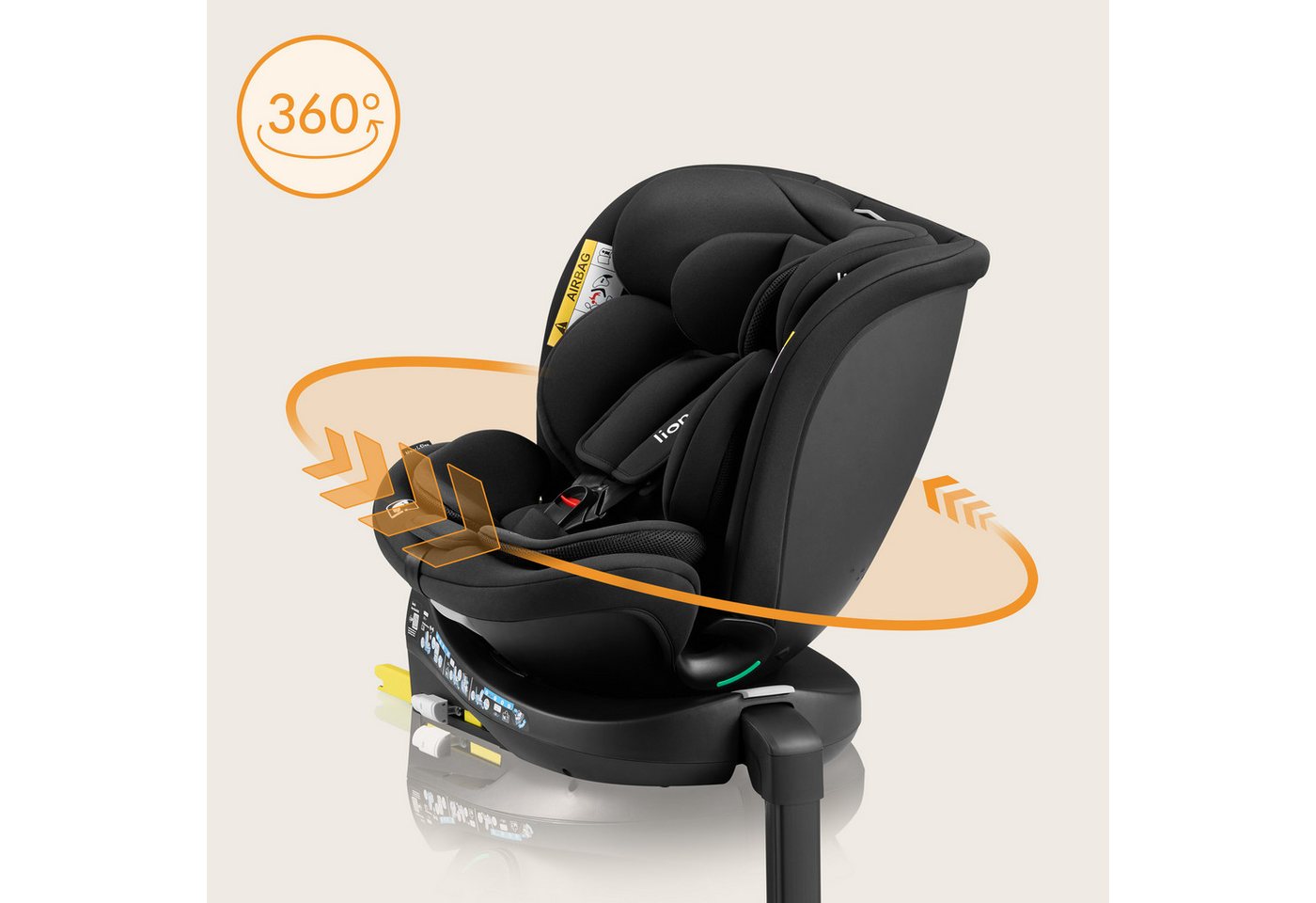 lionelo Autokindersitz NAVY I-SIZE, ab: ab Geburt, bis: 12 Jahren, ab: 40,00 cm, bis: 150,00 cm, (Set), 40-150cm/Ein Kindersitz für den gesamten Zeitraum/i-Size – Bild 4 von 5