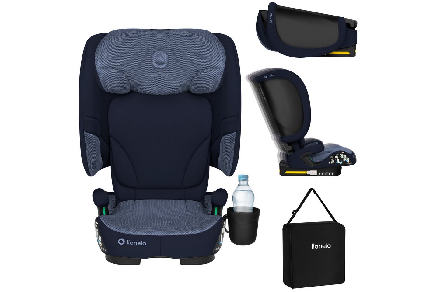 lionelo Autokindersitz ORIN I-SIZE, ab: ab ca. 3,5 Jahren, bis: bis ca. 12 Jahren, ab: 100 cm, bis: 150 cm, (Kindersitz mit Transporttasche und Becherhalter), i – Bild 2 von 5