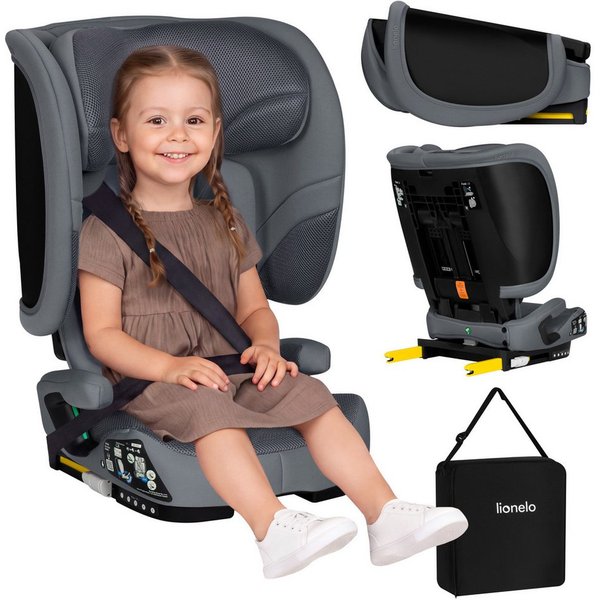 lionelo Autokindersitz ORIN I-SIZE, ab: ab 3,5-4 Jahre, bis: 12 Jahre, ab: 100 cm, bis: 150 cm, (4-teiliges Set), Klappbar/i-Size/14-fach verstellbare Kopfstütz