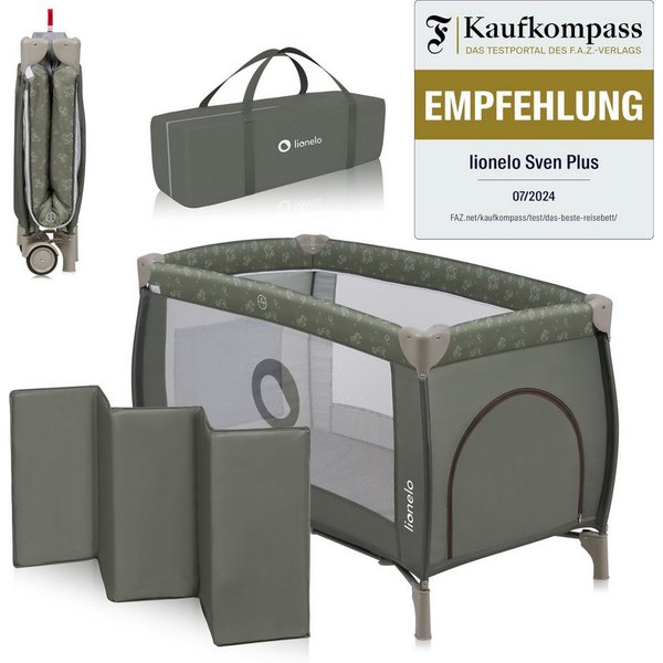 lionelo Baby-Reisebett LO-SVEN PLUS, ab Geburt bis 15kg mit Zubehör