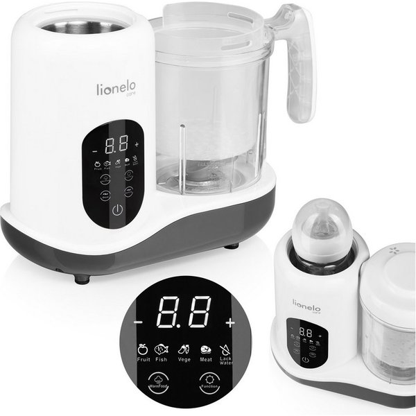lionelo Babynahrungszubereiter LOC-BABY MENU, 300,00 W, 0,90 l Schüssel, 4 Programme/Entfrosten/Sterilisieren/Mixer/Touchscreen/900ml