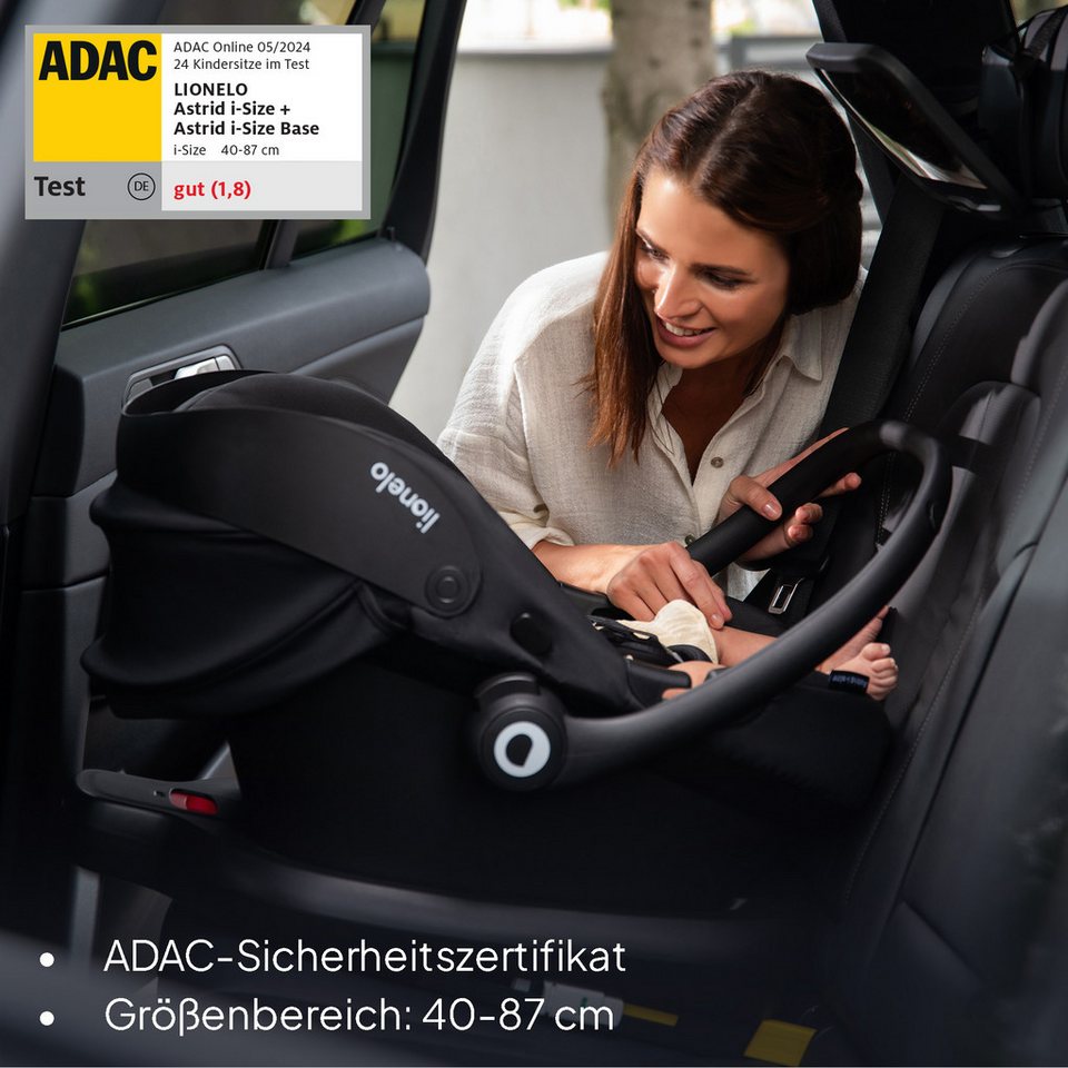 lionelo Babyschale ASTRID I-SIZE, ab: ab Geburt, bis: bis 87 cm, ab: 40,00 cm, bis: 87,00 cm, (Set), Sehr stabiler Träger, Höhenverstellung, Modernes Design – Bild 4 von 5