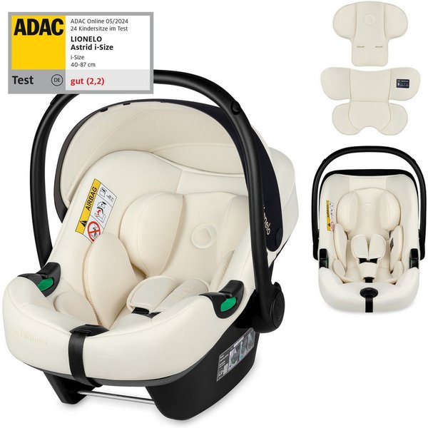 lionelo Babyschale ASTRID I-SIZE, ab: ab Geburt, bis: bis 87 cm, ab: 40,00 cm, bis: 87,00 cm, (Set), Sehr stabiler Träger, Höhenverstellung, Modernes Design