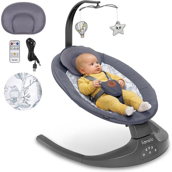 lionelo Babywippe RALF, 2in12-stufige VerstellungVon der Geburt bis 9 kg