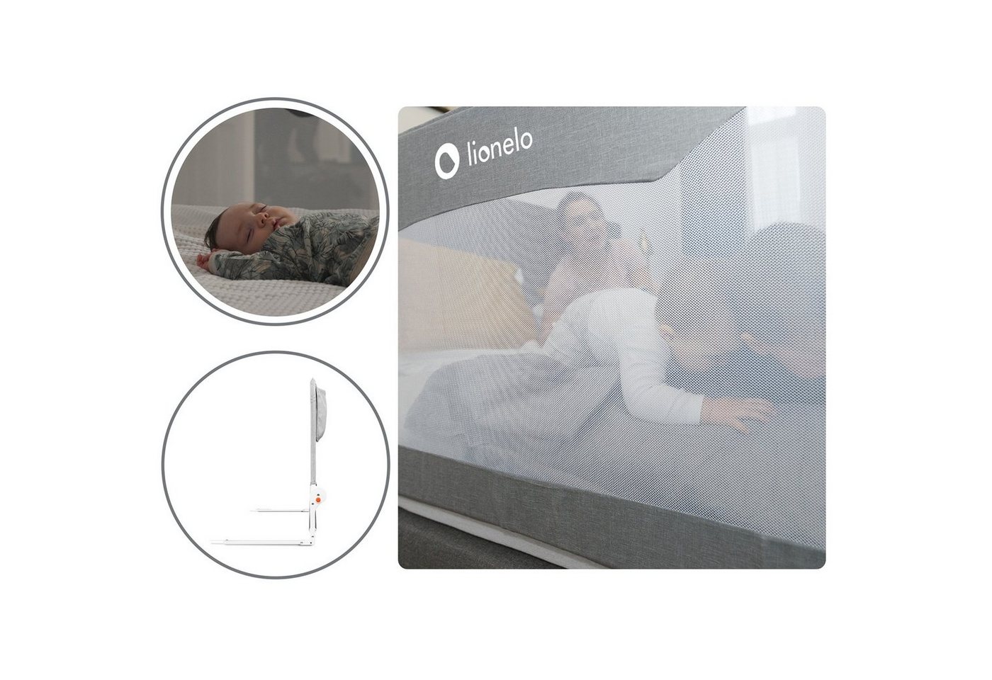 lionelo Bettschutzgitter HANNA (Set, Set), 180 Grad 66 cm hoch Standsafe SecureBelt – Bild 4 von 5