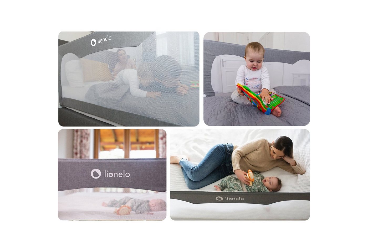 lionelo Bettschutzgitter HANNA (Set, Set), 180 Grad 66 cm hoch Standsafe SecureBelt – Bild 5 von 5
