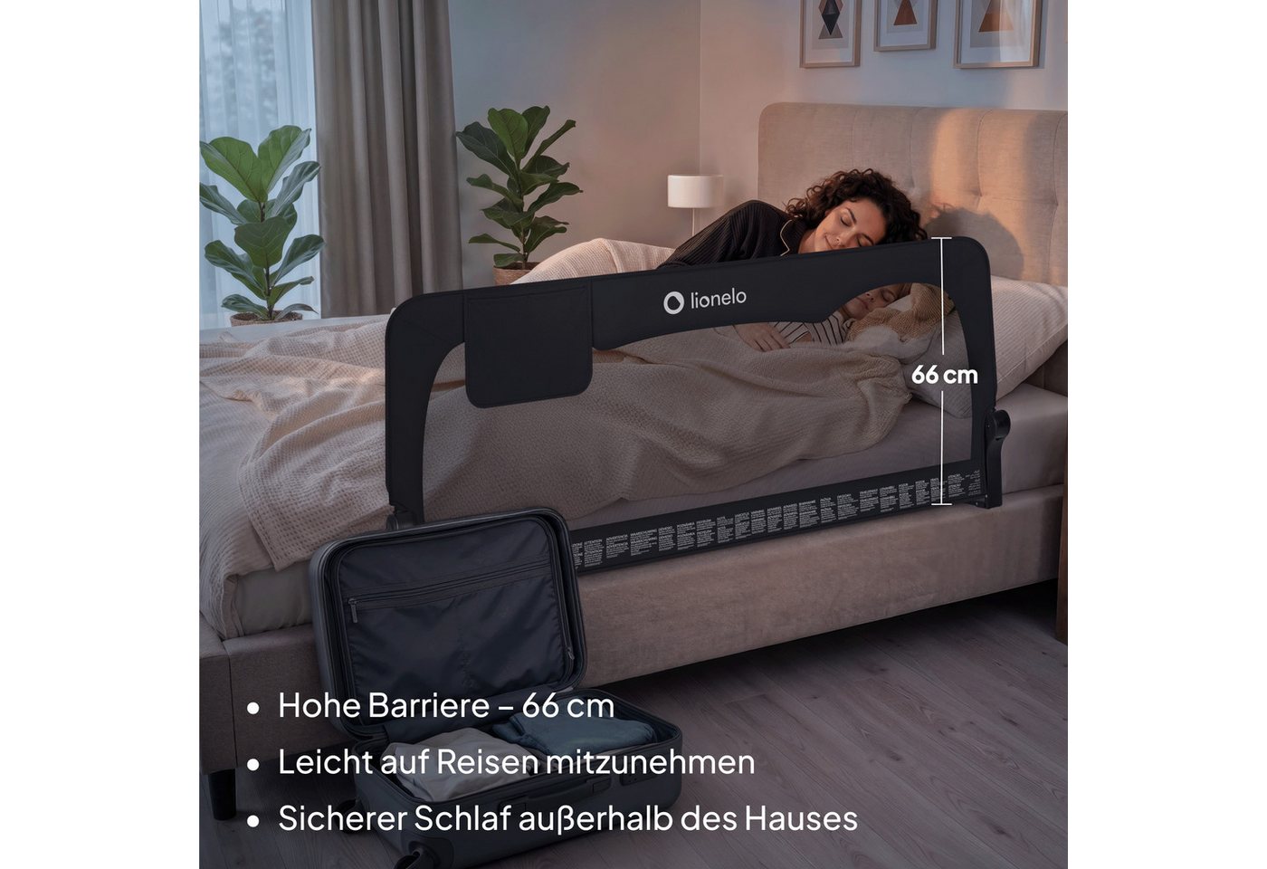 lionelo Bettschutzgitter HANNA (Set, Set), 180 Grad 66 cm hoch Standsafe SecureBelt – Bild 4 von 5