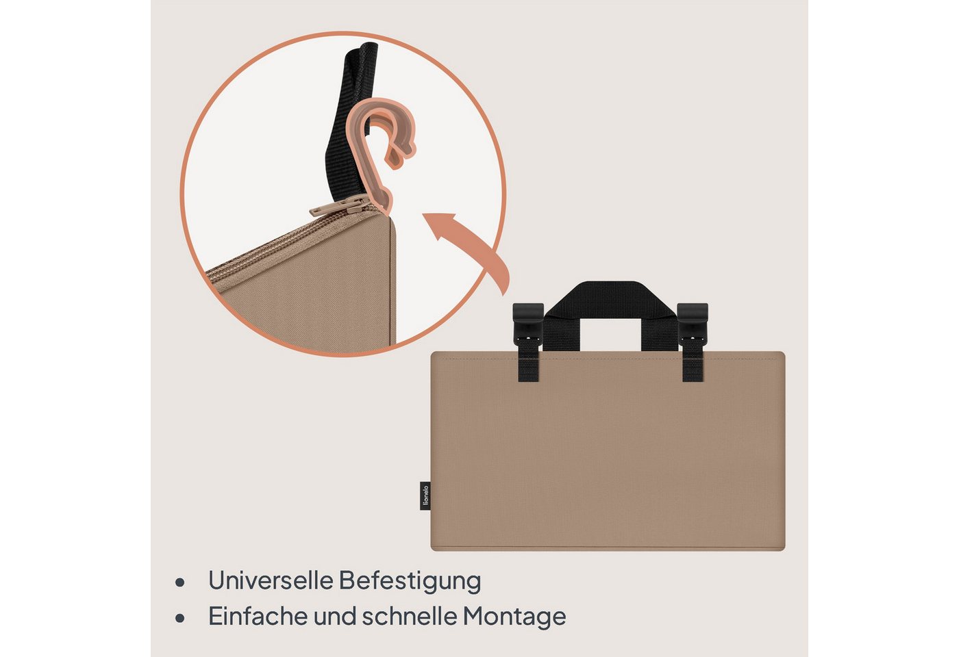 lionelo Betttasche SIDEPOCKET MEDIUM (Set, Multifunktionaler Organizer für Kinderbetten), 3Fächer/tragbar/universal/verstärkt/leichtzu reinigen – Bild 4 von 5