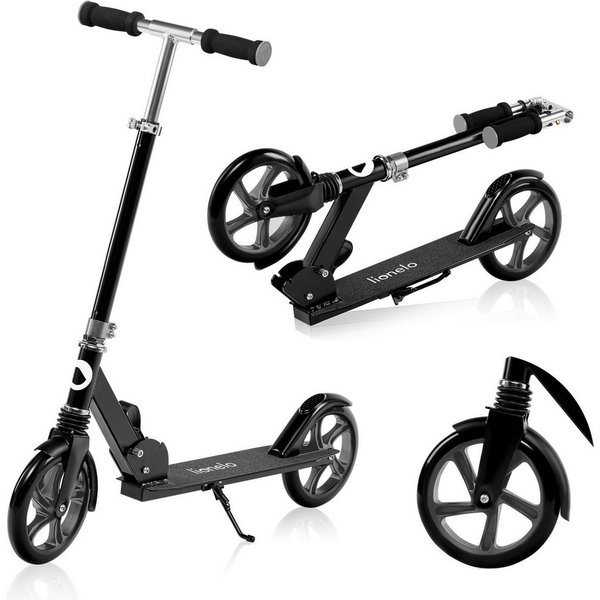 lionelo Cityroller LUCA, (Tretroller), Stoßdämpfer Rollen 200mm Kugellager ABEC7 klappbar Alu
