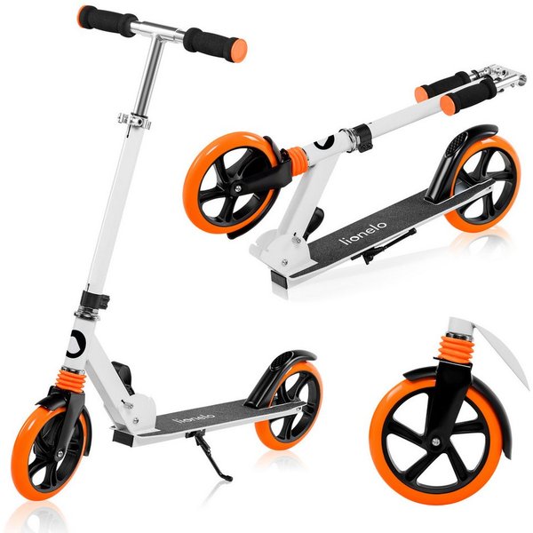 lionelo Cityroller LUCA, (Tretroller), Stoßdämpfer Rollen 200mm Kugellager ABEC7 klappbar Alu