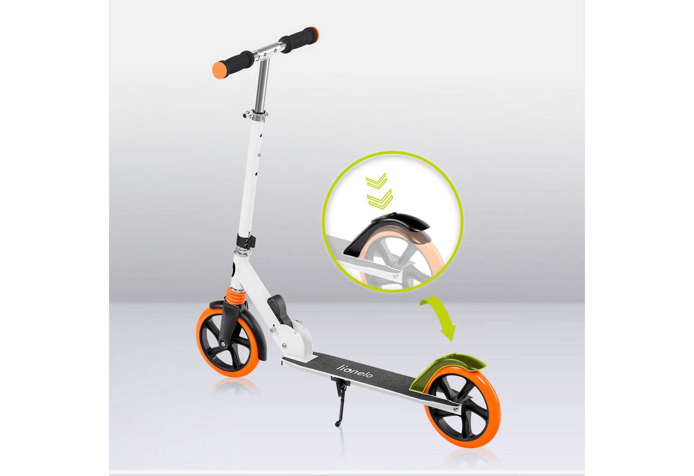 lionelo Cityroller LUCA, (Tretroller), Stoßdämpfer Rollen 200mm Kugellager ABEC7 klappbar Alu – Bild 4 von 5