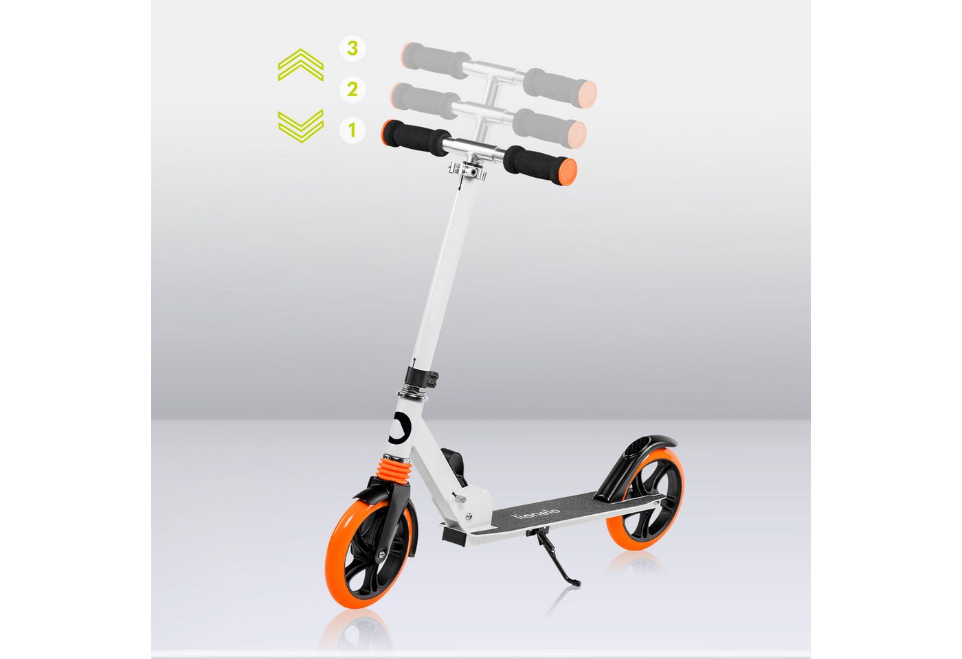 lionelo Cityroller LUCA, (Tretroller), Stoßdämpfer Rollen 200mm Kugellager ABEC7 klappbar Alu – Bild 5 von 5