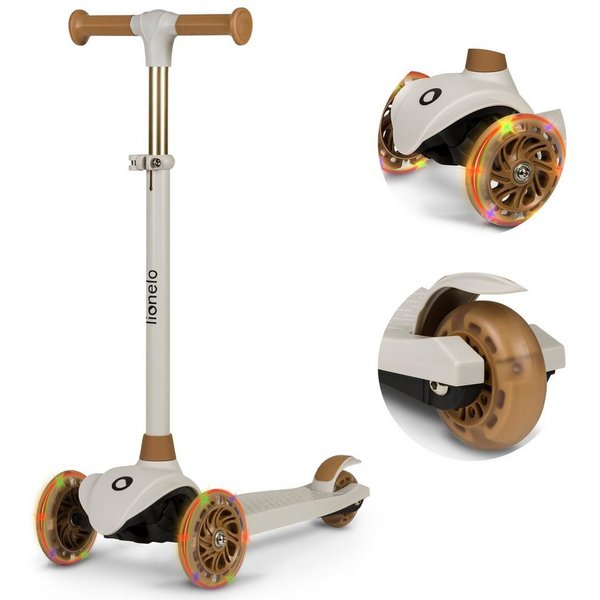 lionelo Dreiradscooter JESSY, (Set, Set), 3 Räder/LED-Räder/Lenker 65–80cm