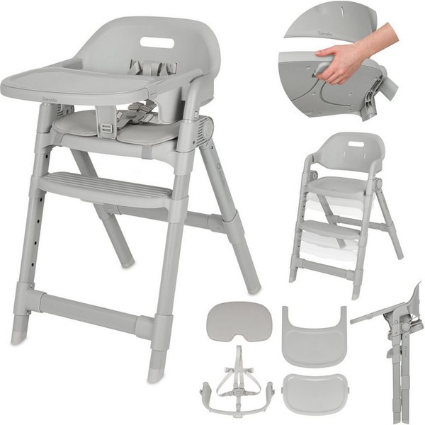 lionelo Hochstuhl MATT (Set), 5in1/klappbar/4 Positionen/5-Punkt-Gurte