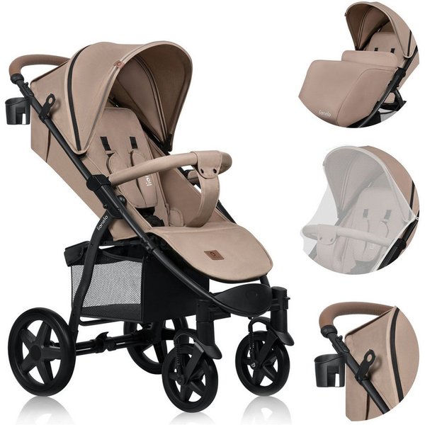 lionelo Kinder-Buggy ANNET PLUS, Fußdecke, großer Korb, ab 0 bis 36 Monate