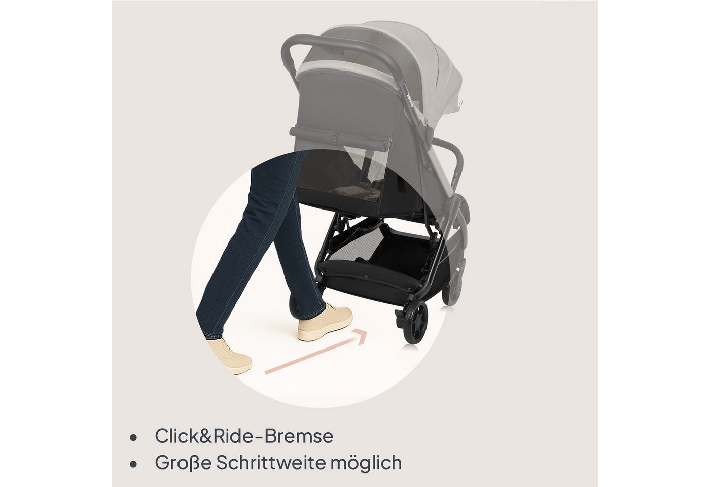 lionelo Kinder-Buggy JULIE AIR, (Set mit Becherhalter und Tragegurt für den Transport auf der Schulter), Auto-folding/Ultraleicht/UPF50+/Liegeposition/360°Rader – Bild 5 von 5