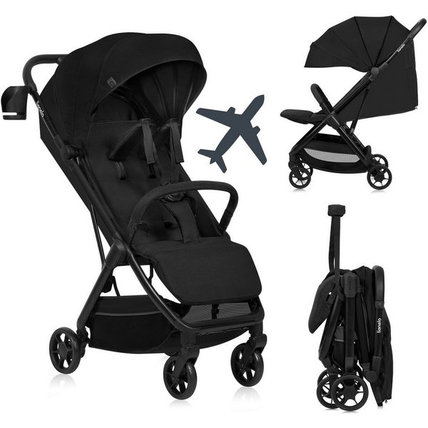 lionelo Kinder-Buggy JULIE AIR, (Set mit Becherhalter und Tragegurt für den Transport auf der Schulter), Auto-folding/Ultraleicht/UPF50+/Liegeposition/360°Rader